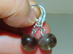 Giant smoked quartz mineral earrings