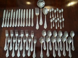 Silver-plated 12-person cutlery set arg 800 italy