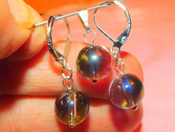 Murano glass sphere earrings and pendant set