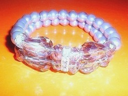 Aura crystal silver gray shell pearl pearl bracelet