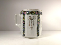 Antique floral porcelain mz altrohlau mug 17