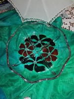 Glass serving bowl, centerpiece ... Four-compartment serving tray.