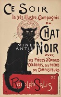 Szecessziós kabaré előadás mulató reklám Chat Noir fekete macska 1896 Vintage/antik plakát reprint