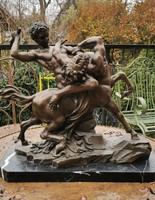 A bronze statue of Hercules struggling with the centaur nessus