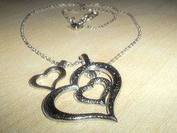 Minimalist 3 hearts for a family of Tibetan silver necklaces