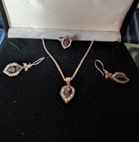 Art Nouveau gilded silver jewelry set