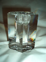 Heavy crystal candle holder