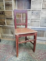 Vintage burgundy chair, shabby back kitchen chair