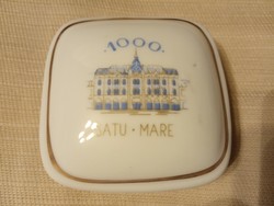Old Romanian Satu Mare ceramic bonbonier