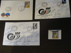 Igazi gyűjtői ritkaság  13 db híres űrhajós aláírás és első napi bélyegek 1980 és 83 ból stb.