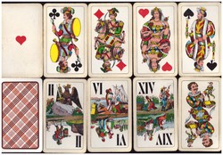62. Tarokk kártya Offset- és Játékkártya Nyomda, Budapest 1980 körül 54 lap eredeti csomagolásban
