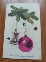 Retro karácsonyi képeslap, rajz:Darvas Árpád