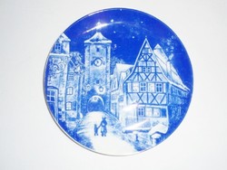 Blue white porcelain wall hanging plate - royal bavaria 1977 rothenburg p. D. Tauber