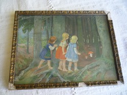 Little girls in the woods.
