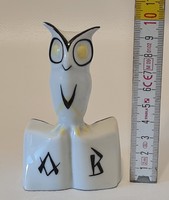 Porcelain figurine of an owl sitting on a raven house book (2066)