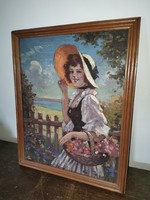 Illencz lipot girl painting with basket