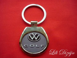 Volkswagen golf oval metal keychain