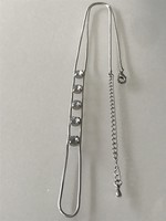 Kristályokkal díszített nyaklánc, 62 cm hosszú
