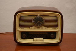 Vintage videoton r 545 radio mom with clock / mid-century Hungarian / retro / old / wood