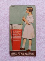 Old calculator gessler raspberry syrup advertising tag