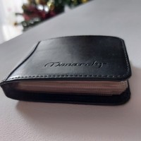 Monarchy márkajelzésű névjegykártya tartó, fekete, kiváló minőségű olasz bőr, használt, jó állapotú
