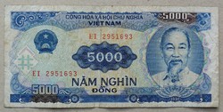 Vietnám 5000 Dong 1991 F