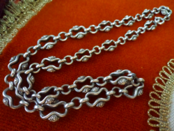Csodálatos ötvösékszer_ antik hibátlan ezüst lánc/nyakék 19,5 gr