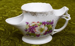 Antik borotválkozó szappantartó porcelán csésze virág mintával kicsi hiba