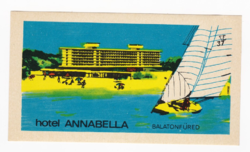 Hotel Annabella Balatonfüred - az 1960-as évekből származó bőrönd címke