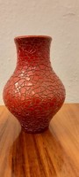 Retro zsolnay eosin porcelain cracked vase.