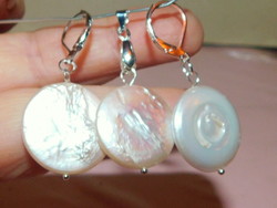 Giant Japanese biwa genuine pearl earrings and pendant set