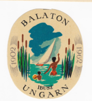 IBUSZ 1902-1962 Balaton - az 1960-as évekből származó bőrönd címke