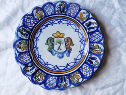 Vintage kézzel festett spanyol Talavera fajansz tányér