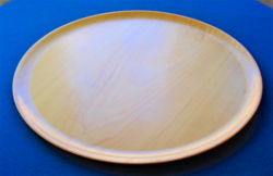Retro Scandinavian design cake bowl, thin wooden tray (dia: 39 cm)