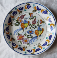 Vintage kézzel festett görög Skyros madaras tányér