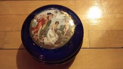 2 db antik osztrák porcelán: bonbonier és tányér