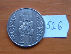 New Zealand New Zealand 20 cent 2002 (l) 28.58 mm Pukaki Maori carving of copper-nickel # 526