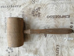Old wooden hammer.