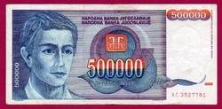 22 Jugoszláv 500 000 dinár 1993