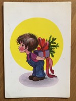 Karácsonyi képeslap - Füzesi Zsuzsa rajz