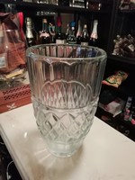 Thick glass beautiful vase 25 cm high heavy