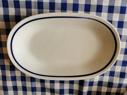 Alföldi porcelán ovális tányér kék csíkos, virslis, kocsonyás