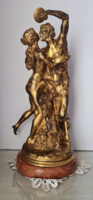 Clodion- Faun és Nimfa (Aranyozott, antik bronz szobor)