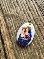 Hand-painted porcelain st. Mary's pendant
