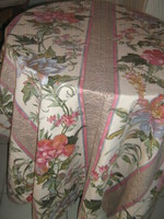 Gyönyörű vintage pasztell festői virágos szövet függöny pár