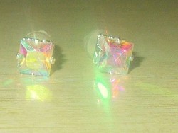 Aurora borealis northern light cube earrings