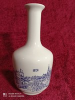 Retró Alföldi porcelán Buda feliratos flaska, kiöntő, palack