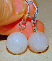Giant-eyed rose quartz mineral earrings