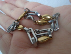 Igazán luxus Francia arany acél karkötő hatalmas csuklóra is jó kisebbíteni  lehet 24 cm ig jó