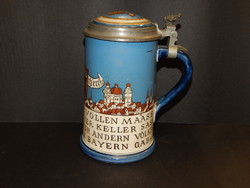 1 liter beer mug in excellent condition with mettlach mark